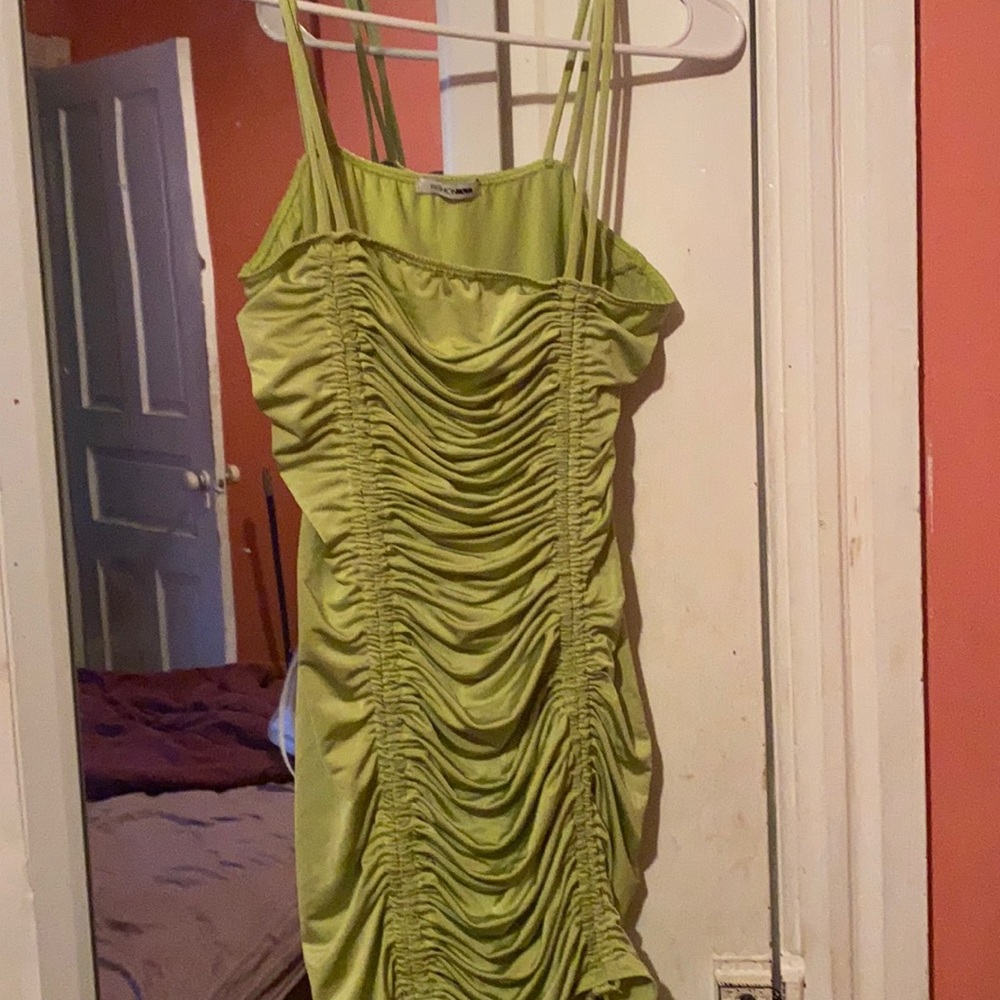 ruched mini dress